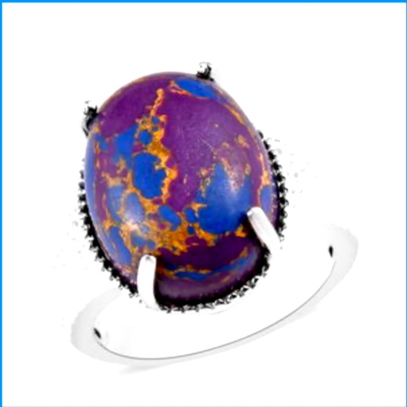 Jewelry - Mojave Purple Turquoise Ring Platinum Bond Brass